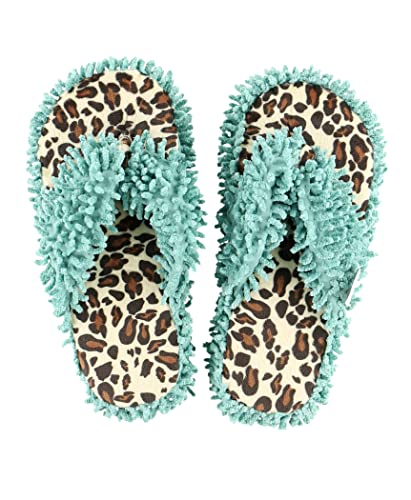 Lazy One Spa Flip-Flop Slippers for Women, Fuzzy House Slippers, Cheetah (Small/Medium)