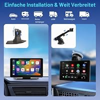 Carplay Display Autoradio, 7 Zoll HD IPS Android Auto Display, Wireless Apple Carplay Bildschirm mit Bluetooth 5.3, AUX, FM, Unterstützt MirrorLink, Airplay, GPS-Navigation, Sprachsteuerung – Ansicht 6