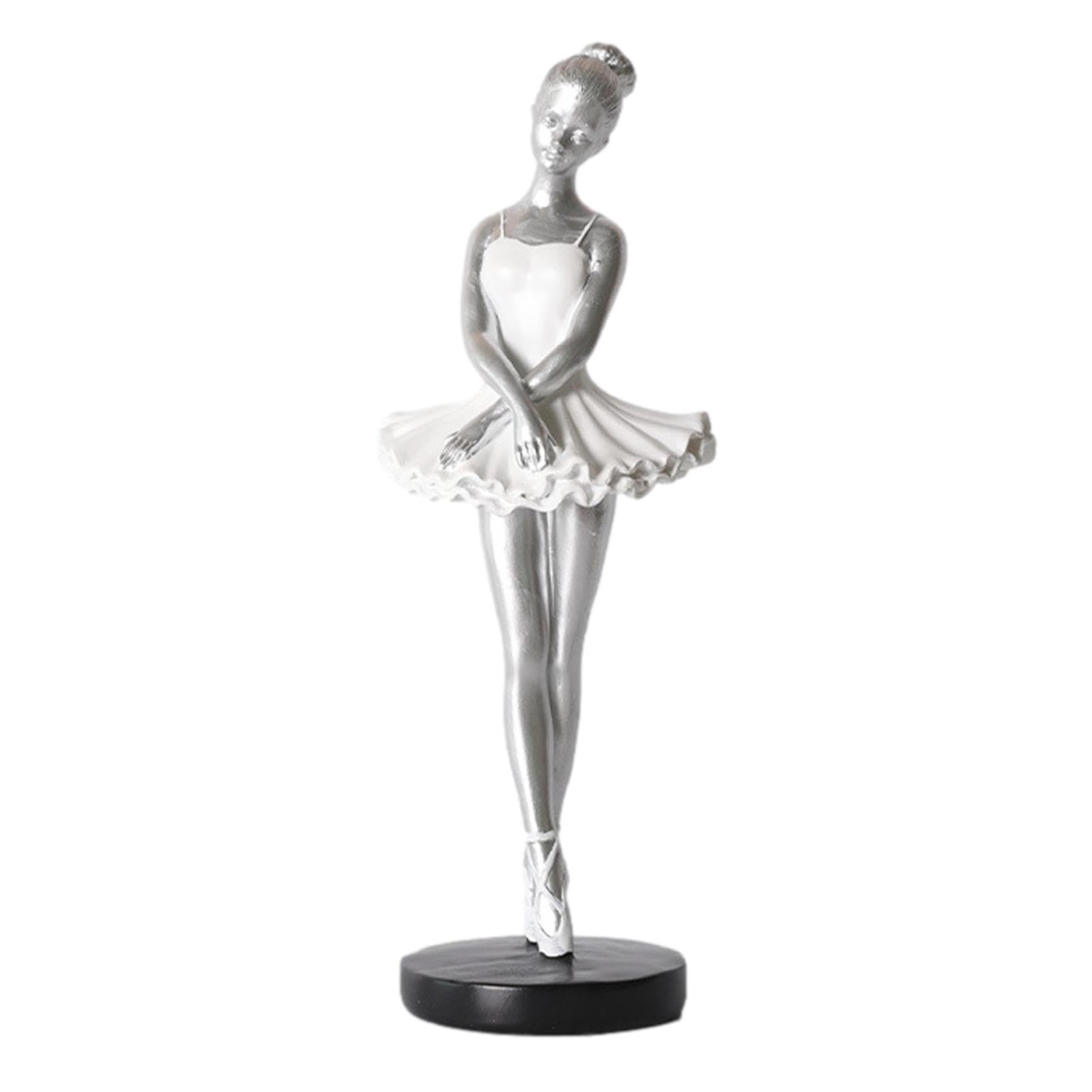Dirfuny Ballerina Girl Figurines Ballet Dancer Statue Art Sculpture Figure Resin Home Decoration Desk Ornament for Your Desk/Bookshelf/Dinning Table
