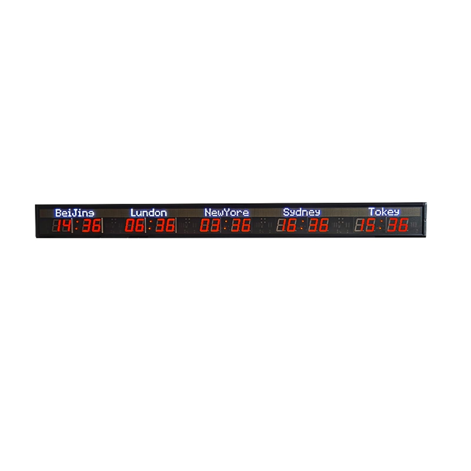 Reloj Para Gimnasio, Pantalla LED digital Reloj mundial y luz de zona horaria múltiple Hora ciudad diferente(GPS)