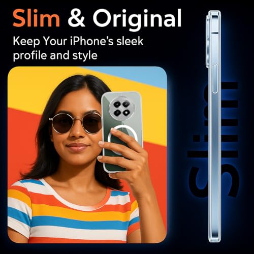 Image of Jkobi Lifetime Anti-Yellow MagSafe Compatible Clear Back Cover Case for Realme 12 | Realme 12X (Sleek Hard Crystal | Shockproof and Camera Protection)