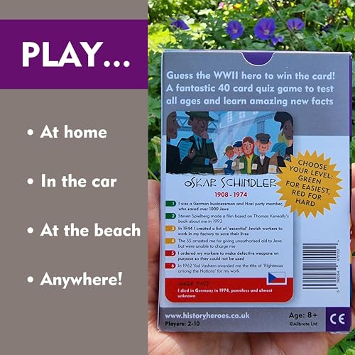History Heroes: World War II - History Quiz Card Game for Kids, Adults, Game Night - Family Friendly, Educational Travel Game About World War II - Image 2