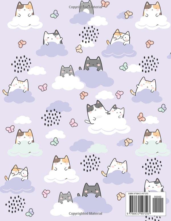 Sketchbook: Cute Cats Kawaii Large Sketch book and Notebook for Girls and Artist Kids To Drawing and Sketching or Doodling, 110 Pages of "8.5x11". image 3