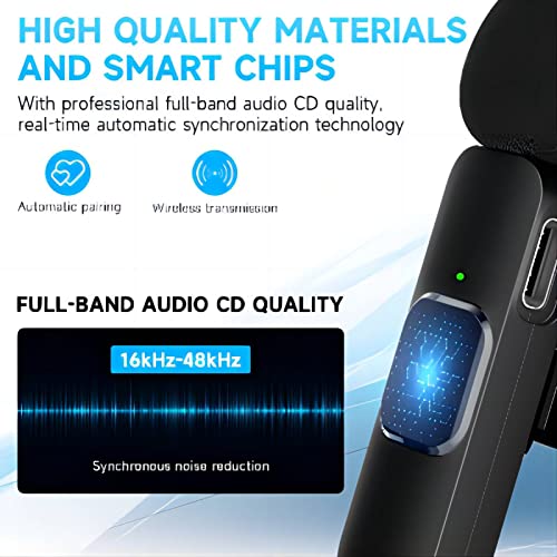 Image of PQRQP Dual Wireless Lavalier Microphone for iPhone, iPad, Video Conferencing, Recording, Live Streaming(Onyx Black)