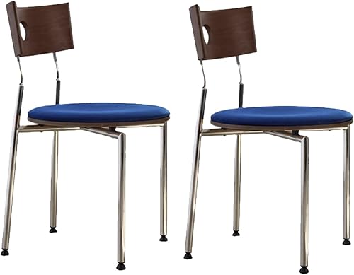 Miniatura 15 de Stackable Dining Chairs Set, Kitchen Chair with Curved Backrest, Upholstered Living Room Chair, Occasional Seat Dining Room Chairs with Metal