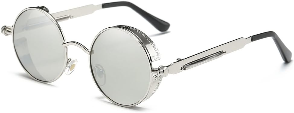 SPLOV Classic Steam Punk Sunglasses Polarized Circular Reflective Eyewear