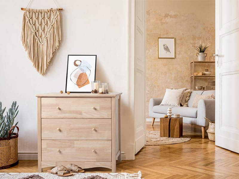 unfinished dresser International Concepts Chest with 5 Drawers, lasting use VINGLI Unfinished Natural Solid Wood