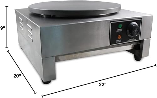 Miniatura 8 de Máquina comercial para crepes Máquina para hacer crepes de 16 pulgadas 16.0 in. Plancha redonda comercial para crepes, superficie de cocción de