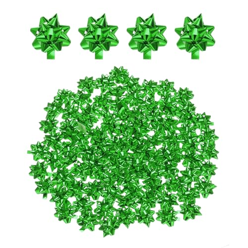 QUARKZMAN 100 Unidades de Lazos de Regalo Metálicos Pequeños Color Verde