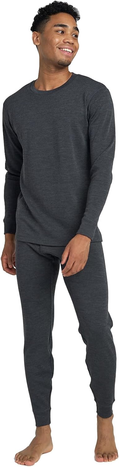 LAPASA Men’s 100% Merino Wool Base Layer Set Lightweight Midweight Thermal Underwear Activewear Long John Top Bottom M31/M126