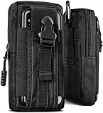 ONEFLOW Survival Case kompatibel mit iPhone 6s / iPhone 6 – Handy Gürteltasche aus Nylon mit Karabiner, Taktische EDC Tasche mit Gürtel Halterung, Outdoor Handyhülle – Schwarz