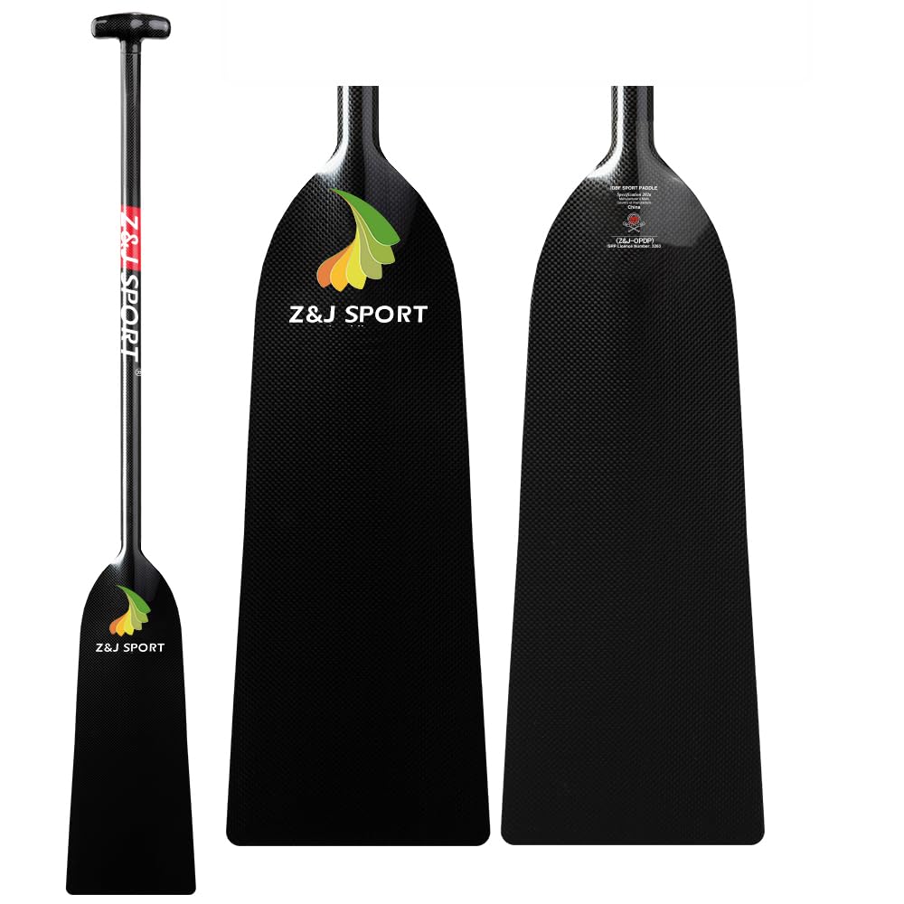 Z&J SPORT Dragon Boat Paddle Carbon Fiber, IDBF Approved Paddle with T Handle for Dragon Boat Paddler, Full Carbon Dragon Boat Paddles for Dragon Boat Team