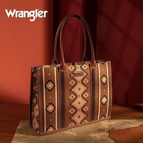 Image of Wrangler Purse Western Aztec Tote Bag Women Top Handle Handbags with Detachable Strap | Western