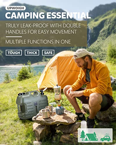 Upwoigh 5 Gallon Water Jug, Camping Water Container, Truly No Leakage Water Storage, Large Military Green Water Tank,Bpa Free Portable Emergency Water Storage For Outdoors Hiking Accessories #TOP2