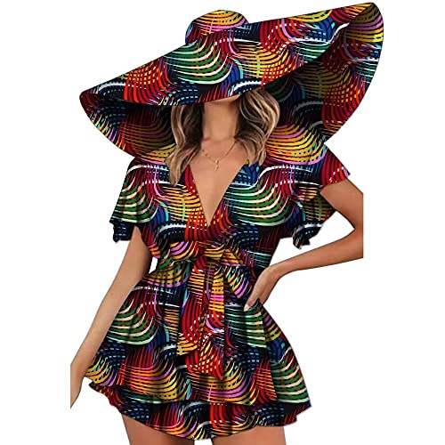 Image of Afrilisco African Dresses for Women with Kente Hats Ankara Print African Clothing Lady Dashiki Party Outfits Sexy Club Dress