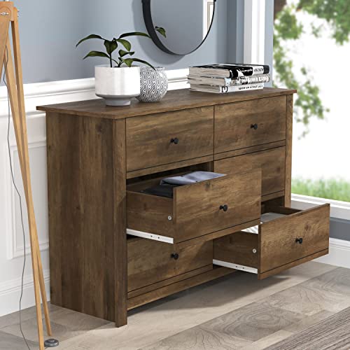 Galano Genoa 6 Drawer Dresser - Dressers - Dressers & Chest Of Drawers - Dresser For Bedroom - Dresser Organizer - Tall Dresser - Wood Dresser - Knotty Oak #TOP4