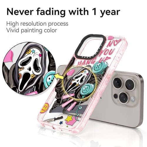 Coque iPhone 15 Pro antichoc évite cassure squelette rose - 5