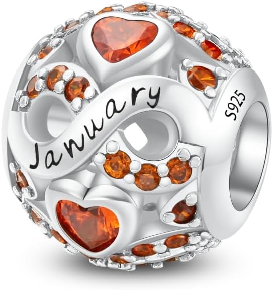 Birthstone Charms for Bracelet 925 Sterling Silver Bead Charm Happy Birthday Charm Jewelry Gift for Women