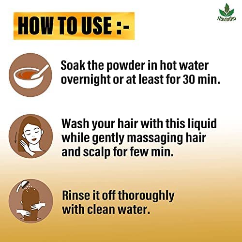 Image of Havintha Natural Hair Shampoo with Amla, Reetha and Shikakai Powder (227g) (SHAMPOO & HAIR VITAMIN)