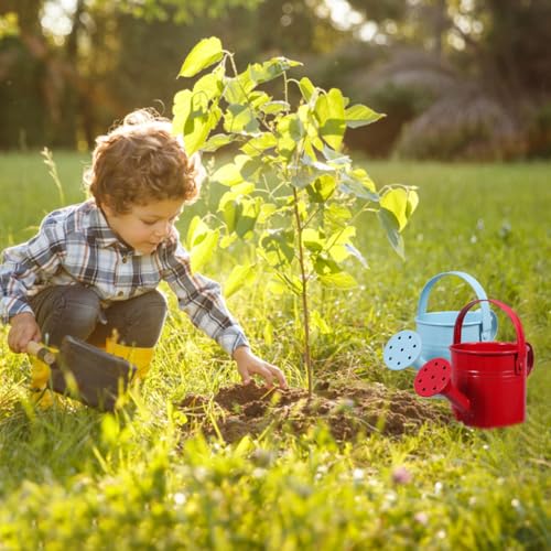 Toddmomy 2pcs Watering Can for Kids - Small Metal Watering Can Plant Watering Can for Boys and Girls Garden Yarde Home Use, 15X7.5CM, Red by Toddmomy - Image 3