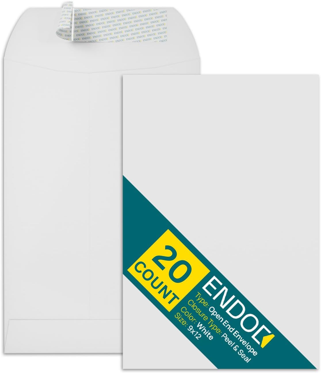 9x12 Envelopes Self Seal 20 Pack Open End White