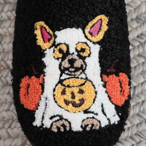 Snugeasy Halloween Pumpkin Slippers for Women – Fuzzy Plush House Slippers Indoor Outdoor | Cute Fun Slipper for Women with Soft Lining & Spooky Design2