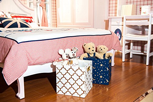 Posprica Collapsible Storage Bins,11×11 Fabric Storage Baskets, Set Of 4, Cream-Gold Lantern #TOP4