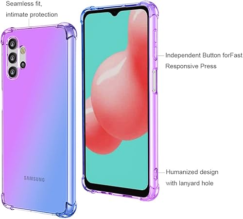 Miniatura 5 de Funda para Galaxy A32 5G, Samsung A32 5G, transparente a prueba de golpes, delgada, de dos colores, suave TPU para Samsung Galaxy A32 5G