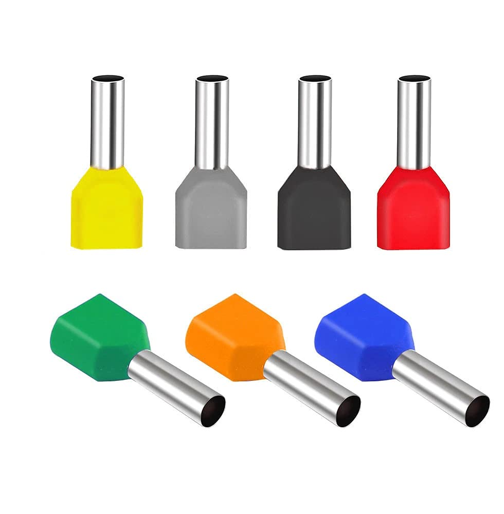 Lot de 200 embouts de câble doubles isolés à sertir Blanc 2 x 16 mm²