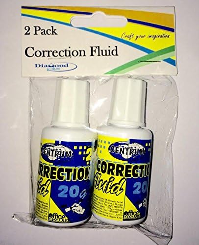 Centrum Correction Fluid Pack of 2, 20 ml, Fast Drying Formula, Useful in Office, Home, School, Art and Craft (3)