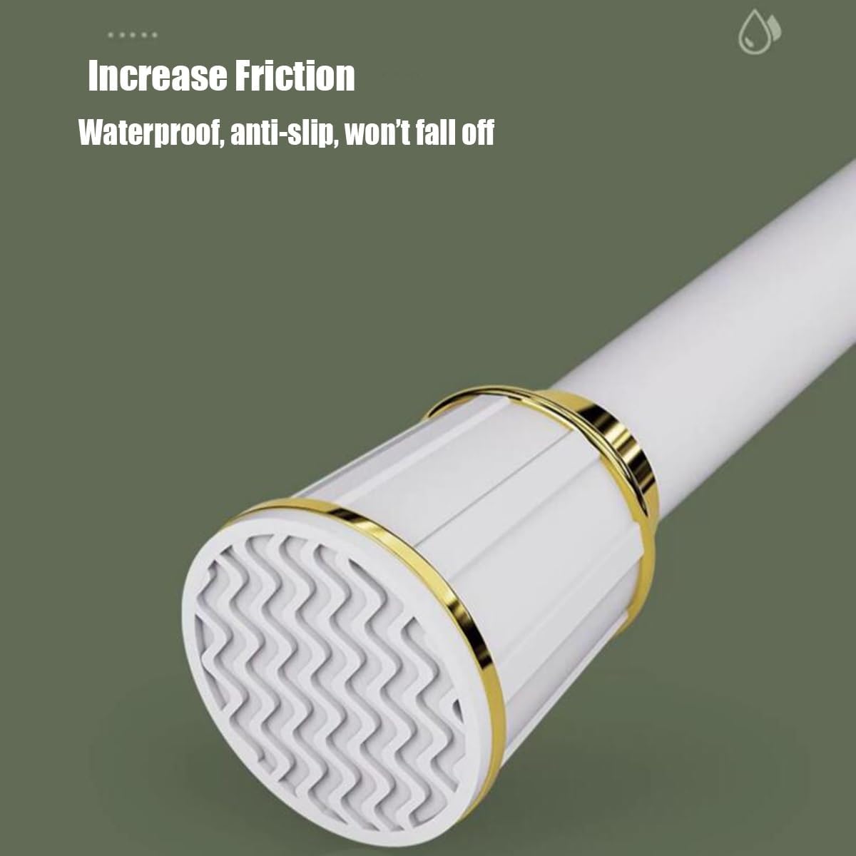 Spring Tension Curtain Rod, Stainless Steel Anti-Slip Shower Curtain Rod, Adjustable 16 to 197 Inch, Easy to Install, for Room Dividers, Patio, Cupboard (Color : Green, Size : 63-98.4in)