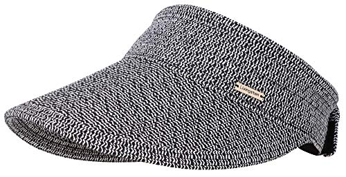 Livingston Beach Hat for Women Wide Brim Breathable Sun Protection Hat Visor, Black White