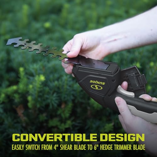 image for Sun Joe HJ604C Cordless Grass Shear + Shrubber Handheld Trimmer, (w/Ba