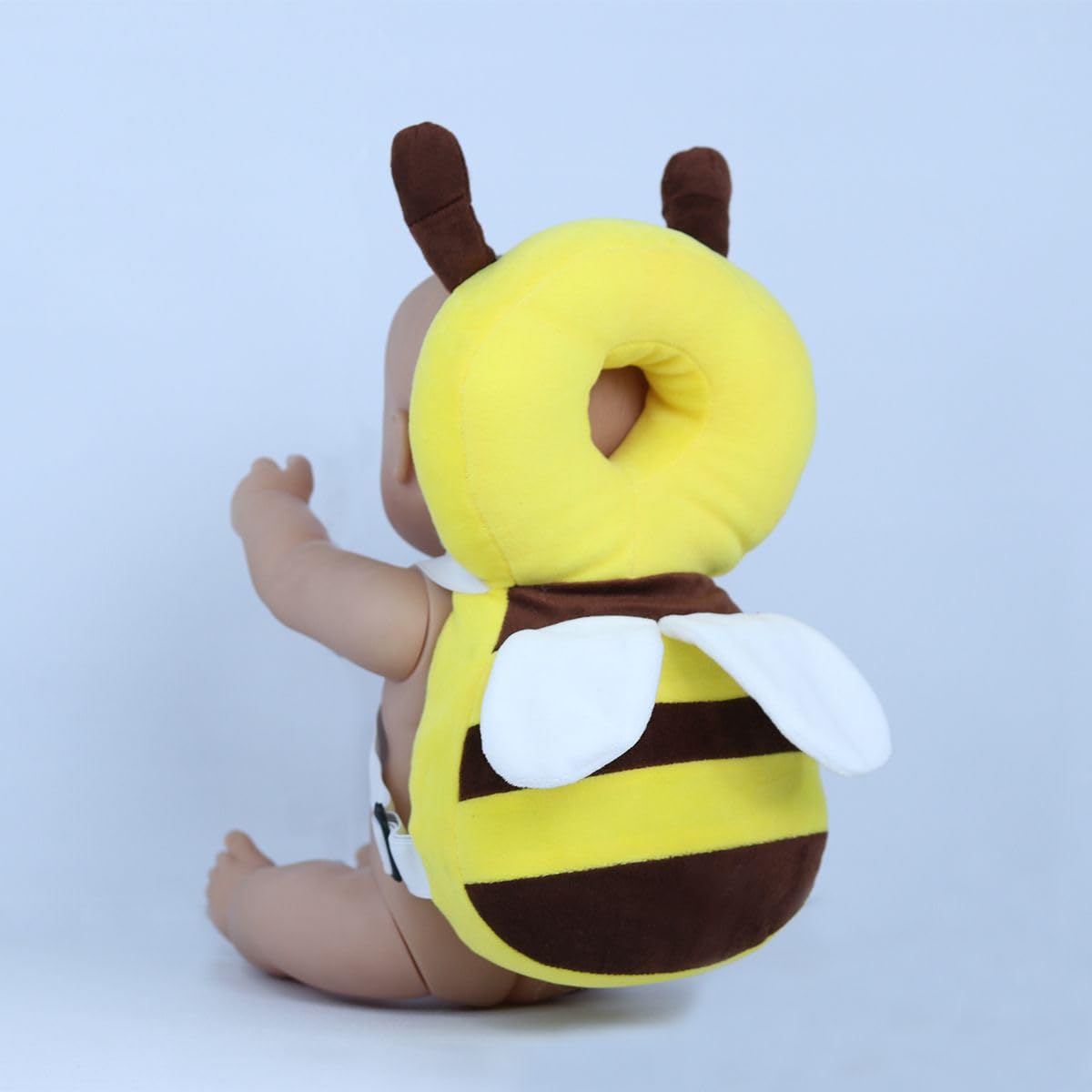 KINDAR CARE Baby Head Protector Cushion Plush Soft Fall Protection Helmet Baby Head Protector Child Adjustable Shoulder Strap for 6 Months to 2 Years, BHP_Yellow-image-25