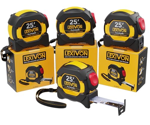 Cinta métrica AutoLock LEXIVON de 7,5 metros con doble cara en milímetros y pulgadas LX-205X4