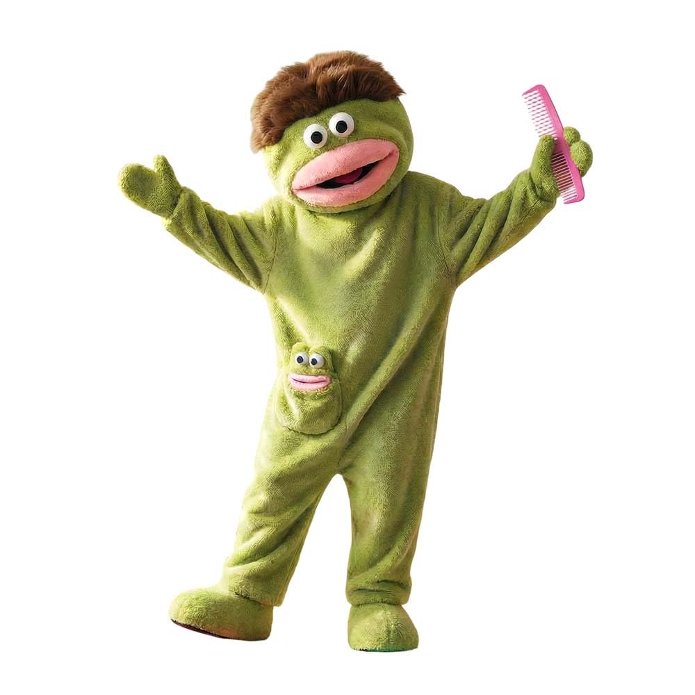 Silly Onesie, Funny Green Monster Hooded Fleece Onesie Pajamas, Big Mouth Monster Cozy Onesie Pajamas Adult