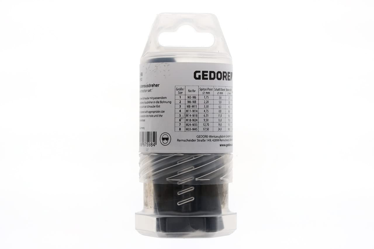 GEDORE 8551-88 Bolt Extractor Set 8 pcs M3-M45