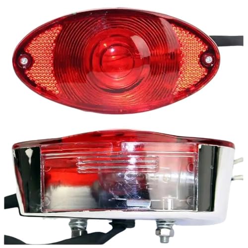 Luz trasera de freno roja Cat Eye con soporte de matrícula universal 12V