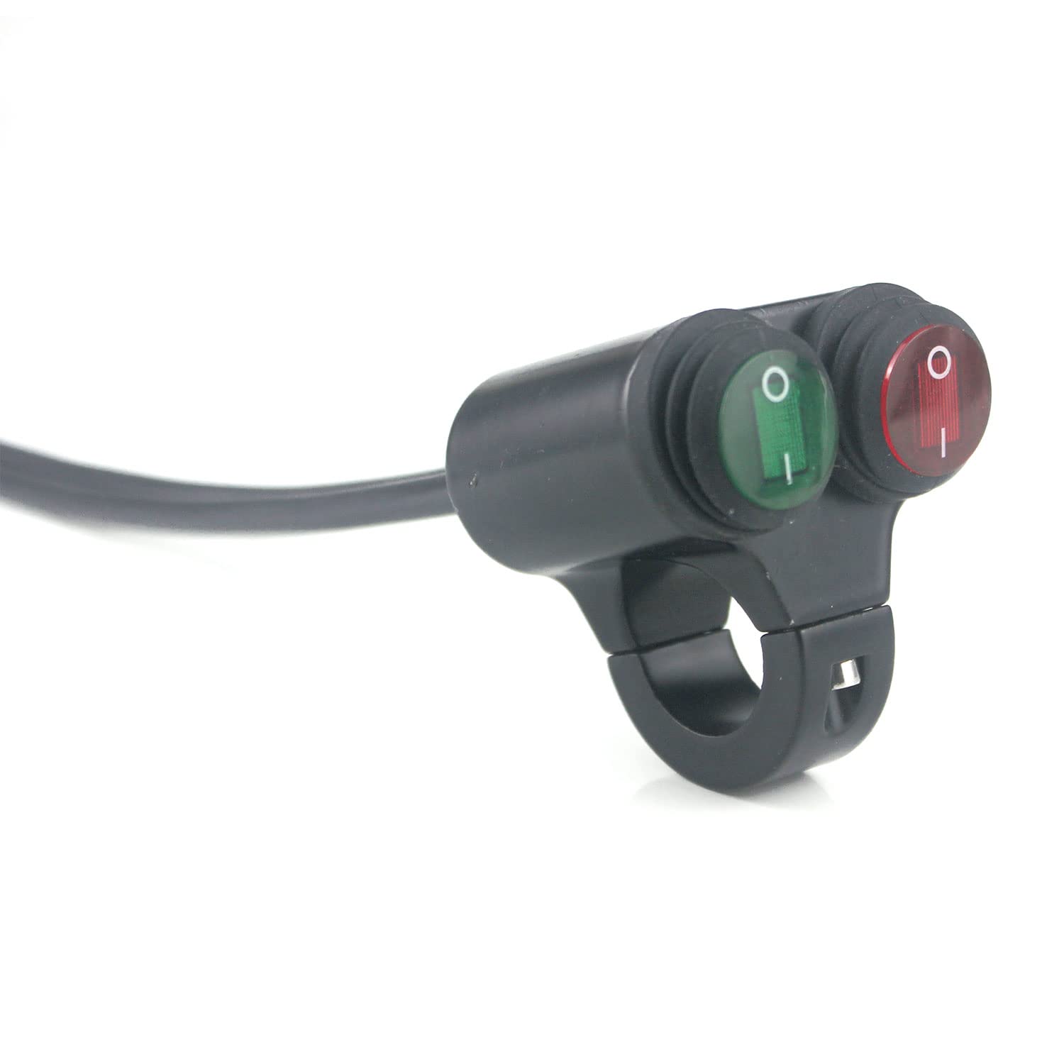 Universal Motorrad Lenkerschalter, Wasserdichter 22mm 12V ATV Druckknopfschalter Scheinwerfer Warnblinklicht Nebelscheinwerfer O/I Doppelsteuerschalter