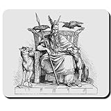 Mythologie histoire dieu odin viking corbeaux wolf allvater-tapis de souris d'ordinateur portable pC#7729