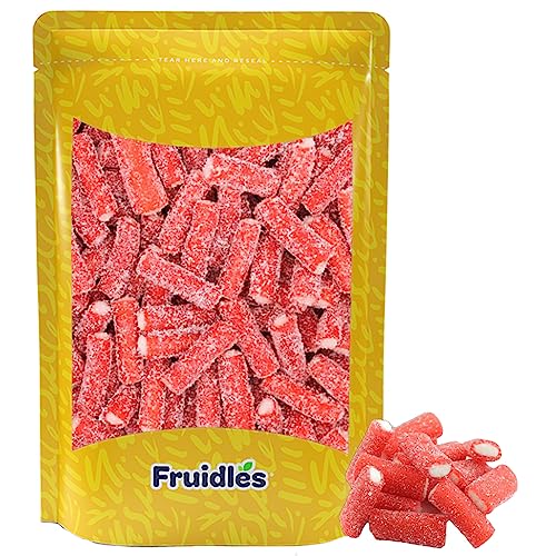 Strawberry Pencil Bites Gummies, Soft, And Sweet Red Licorice Bites With A Creamy Sweet Center, Fat-Free (1 Pound) #TOP2