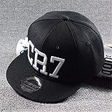 AJSJ Fashion Children Soccer Star Ronaldo Cr7 Embroidery Kids Baseball Cap  Boys Girls Sports Hiphop Caps Gorras,Black