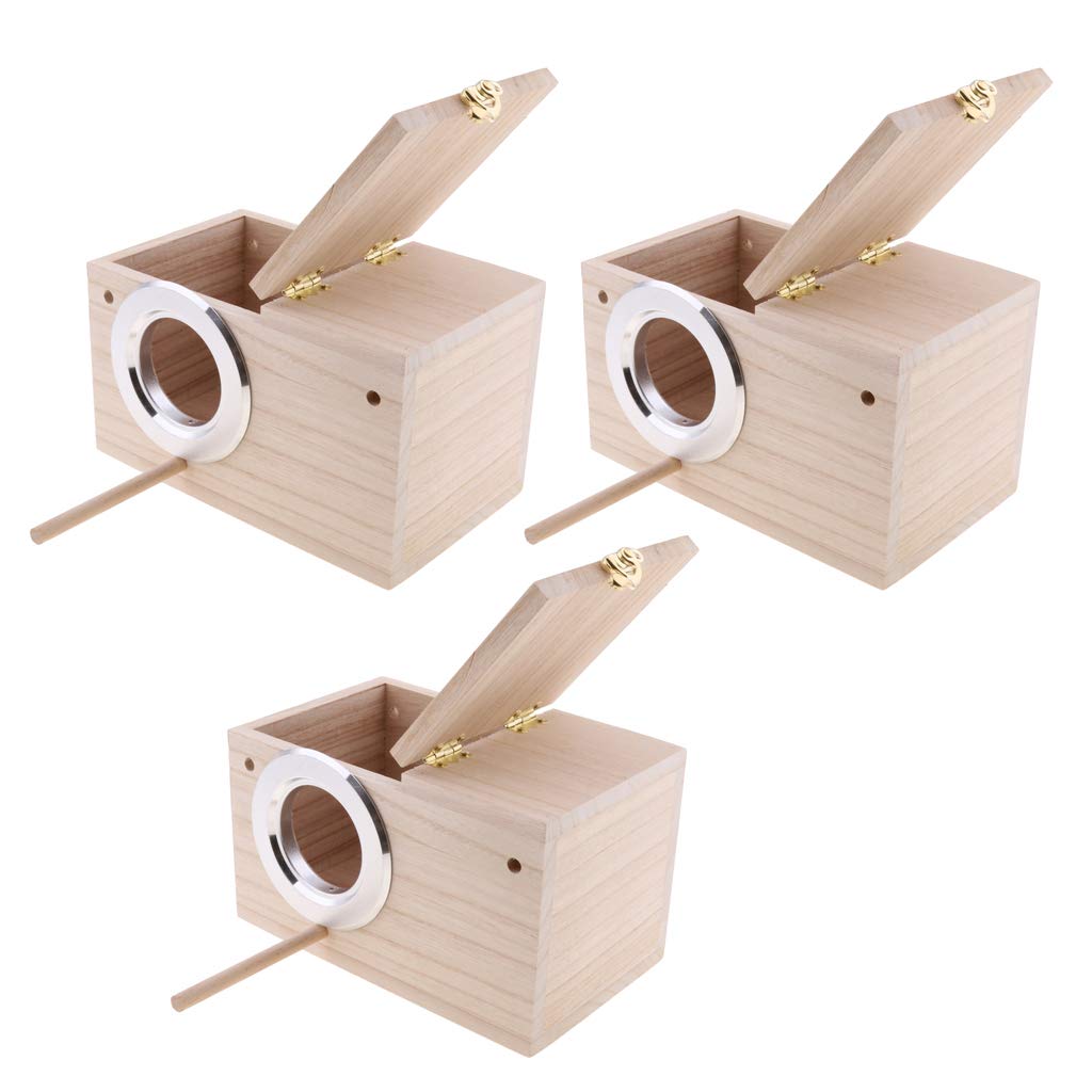 Wildvogel-Nistkasten aus Holz, für den Garten, mit Beobachtungsabdeckung, 3 Stück