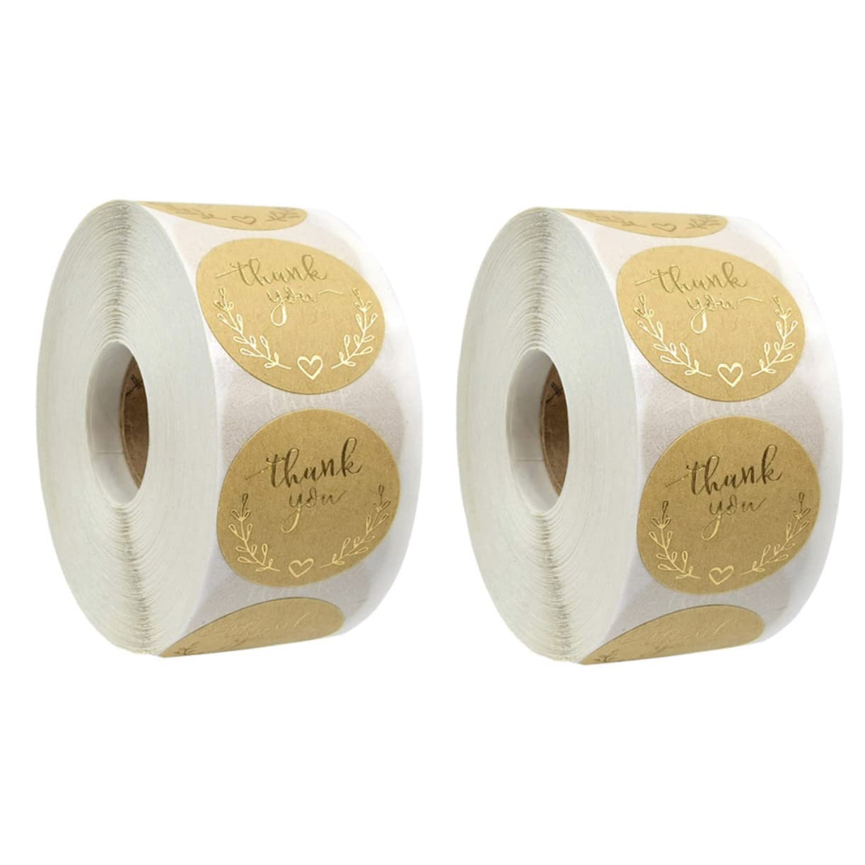 EXCEART 6rotoli Grazie Etichette Adesive Carta Kraft Stickers Decorativi Per Regali e Festività Adesivi Per Compleanni Matrimonio e Ringraziamenti