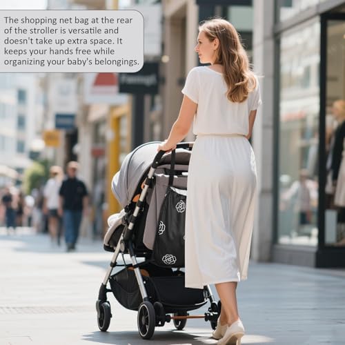 Kinderwagen Einkaufstasche Kinderwagennetz, Universal Einkaufsnetz für Kinderwagen Schwarz Buggys Einkaufstaschen Aufbewahrungstasche für Kinderwagen Sportwagen Rollstuhl, 1 Stück