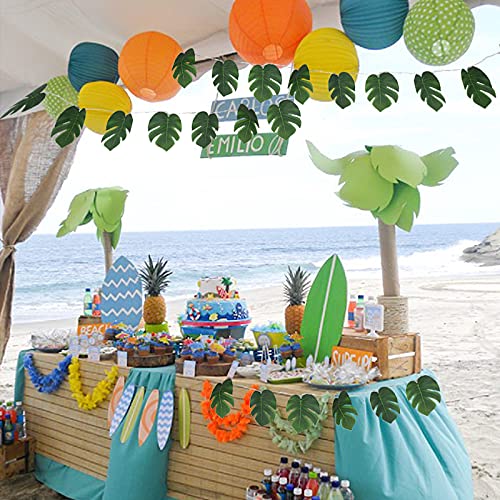 Monstera Leaf String Lights 2 Pack, 20 Led Tropical Artificial Rattan Palm Leaves Wall Hanging Vine Leaf, Summer Decoration For Outdoor Indoor Hawaiian Luau Party Jungle Beach Theme Party Decorations #TOP6