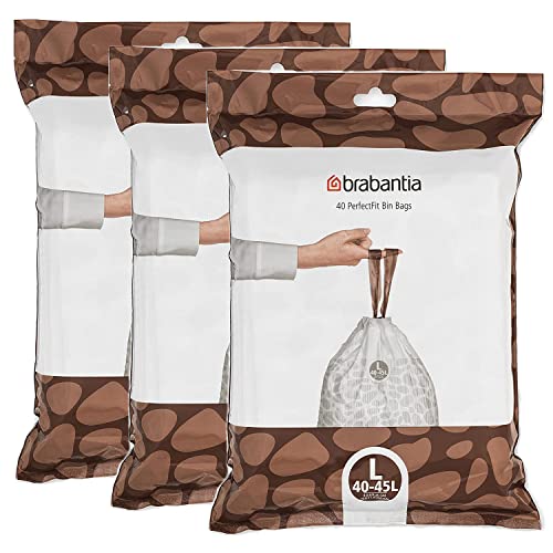 Brabantia Müllbeutel (40-45 Liter (L) Extra Starke müllsäcke Mit Zugband (120 Stuck))