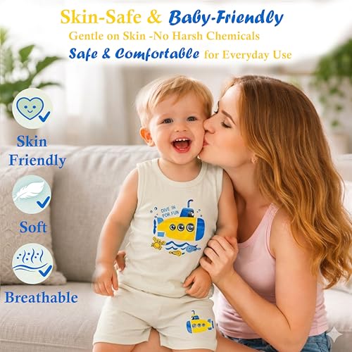 Image of Infantbond Baby & Kids Summer Wear /T-shirt & Short /Cotton Summer Dress /Cut Sleeves T-shirt Nekar