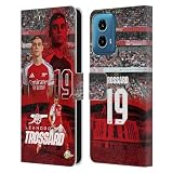 Head Case Designs Officially Licensed Arsenal FC Leandro Trossard 2024/25 First Team Leather Wallet Case Compatible with Motorola Moto G34 5G