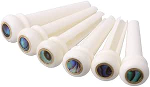 Set Ricambi Chitarra Acustica - Capotasto E Ponticello In Osso, Piroli Con Abalone, 6 Pezzi - Foto 4